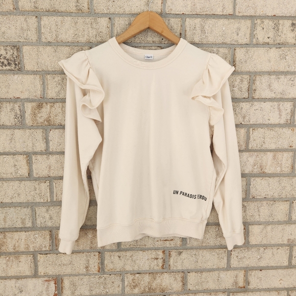 Anthropologie Clare V Ruffle Sweatshirt - Picture 3 of 9